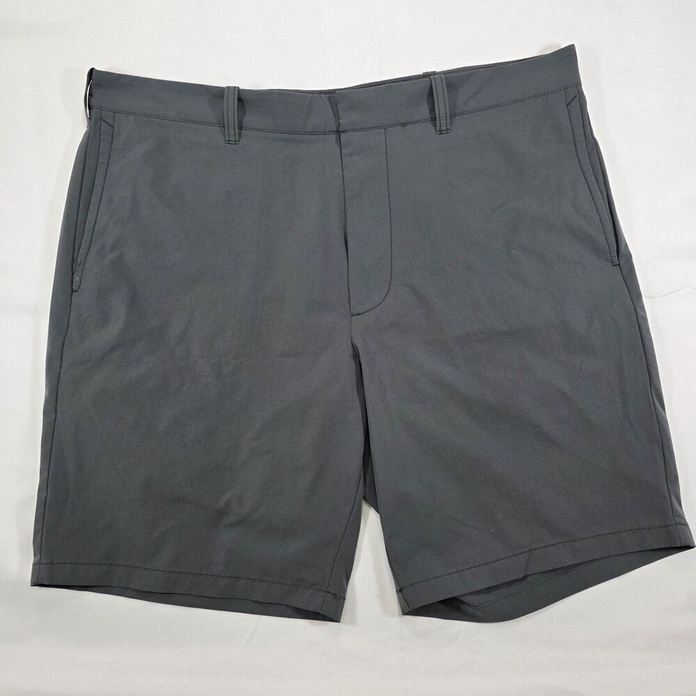 J.Crew 9" Stretch Chino Shorts, Men Size 35, Gray Performance Flat Front Golf.